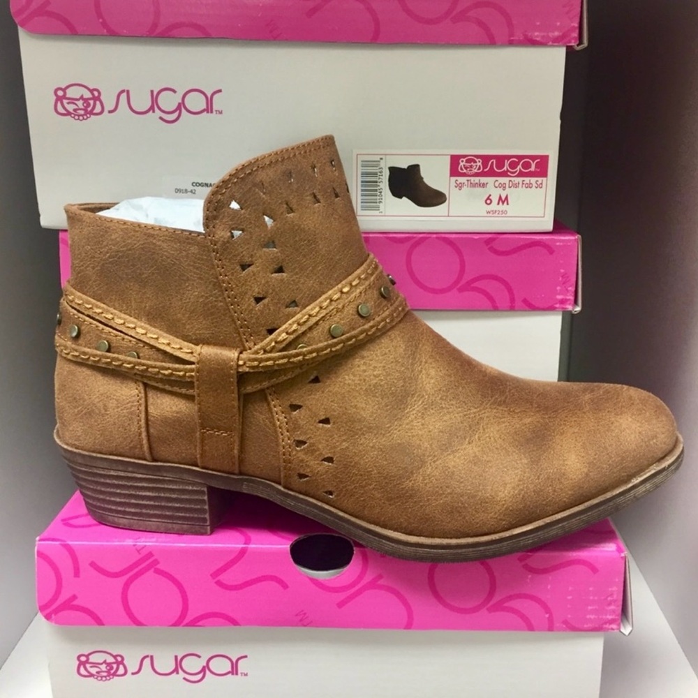 Brand new ladies cognac booties